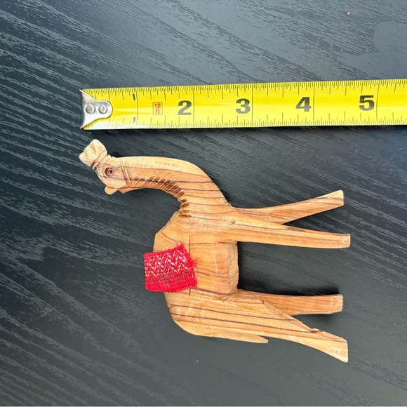 Handcrafted Olive Wood Camel with Red Saddle. 4.5” - Picture 4 of 6